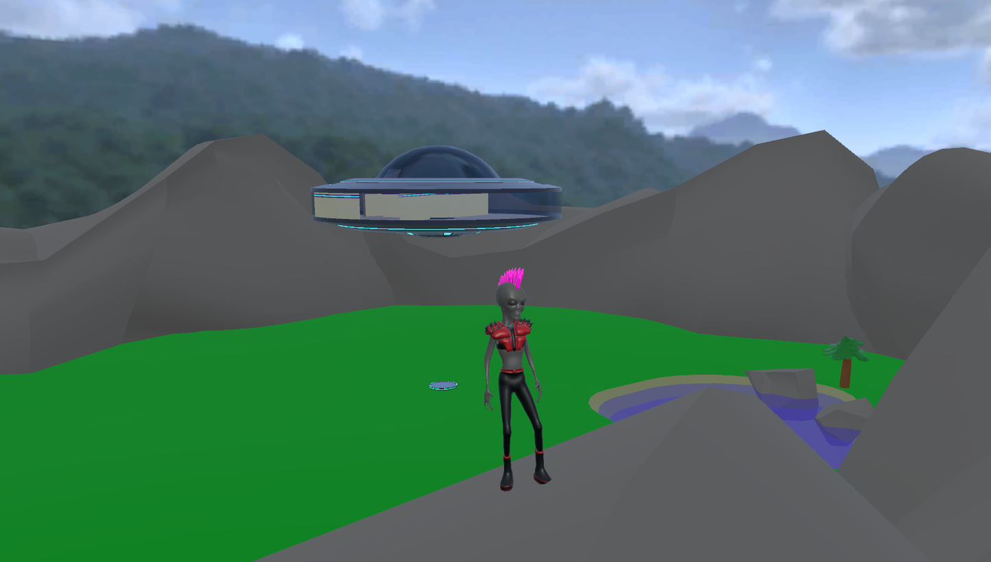UFO House with Low-Poly Environment #1 .fbx file