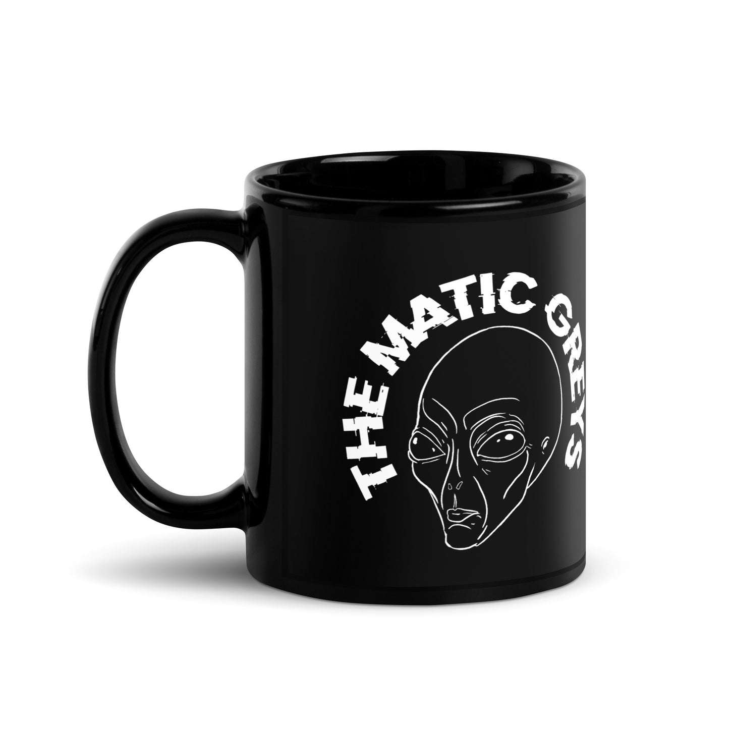 TheMaticGreys Logo Black Glossy Mug