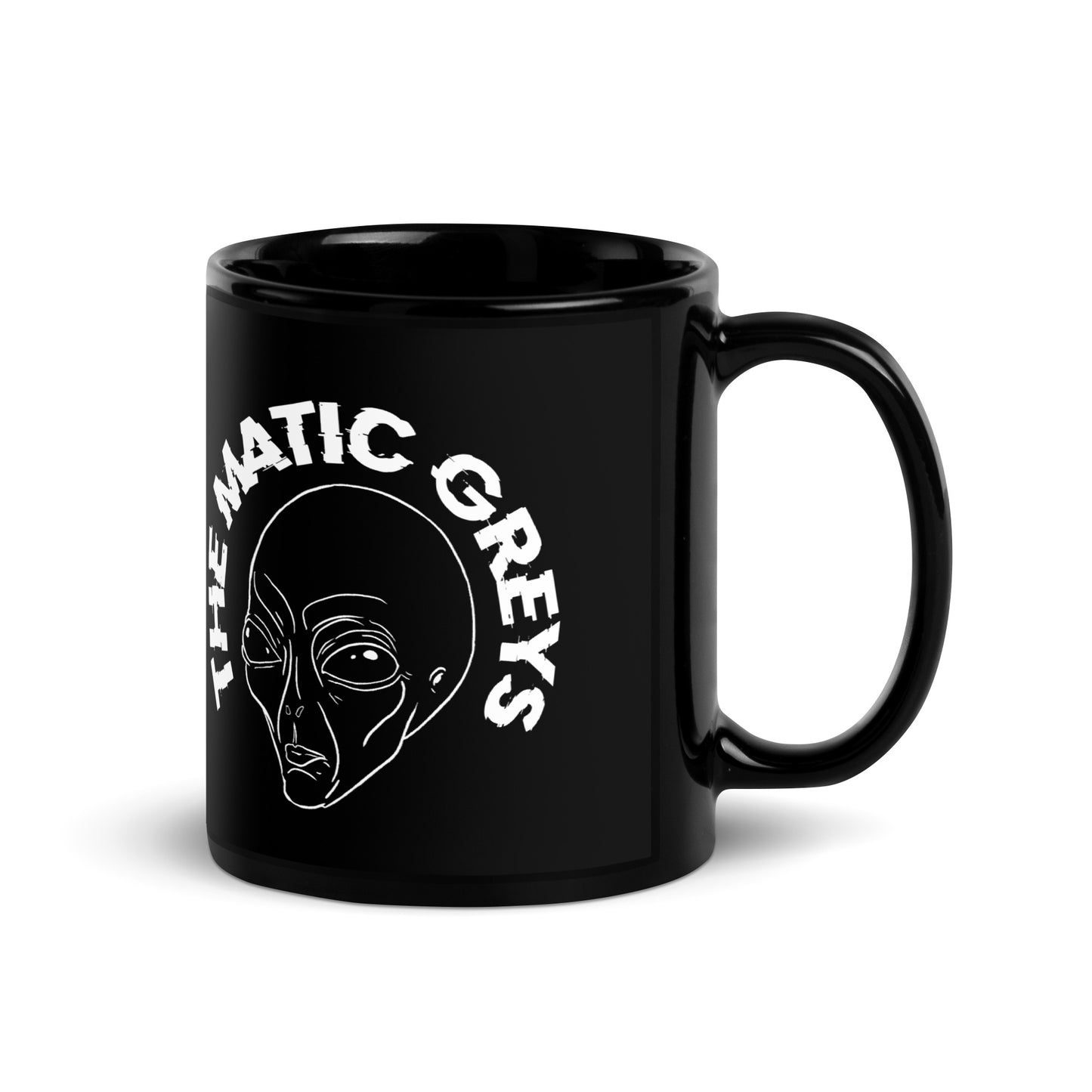 TheMaticGreys Logo Black Glossy Mug