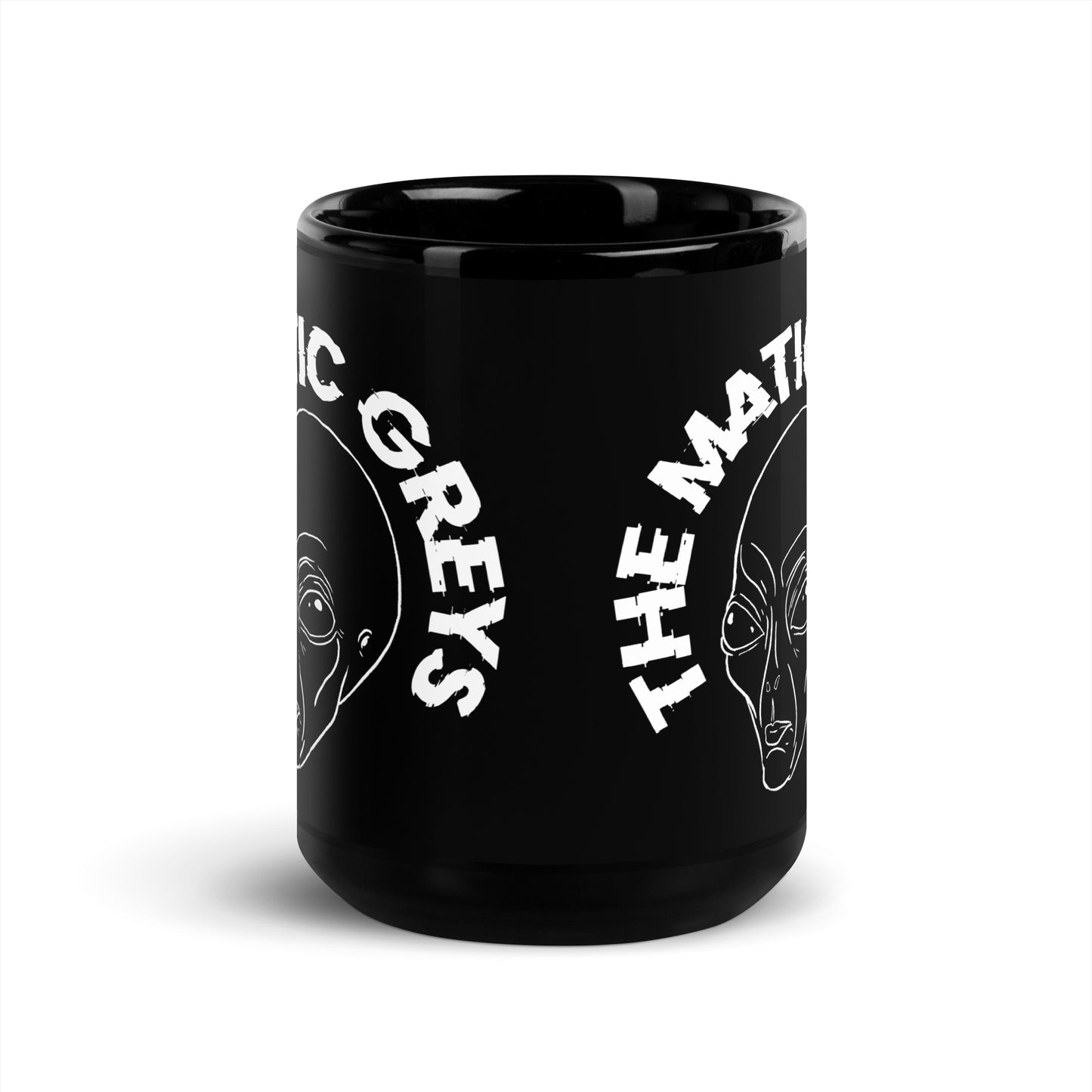 TheMaticGreys Logo Black Glossy Mug