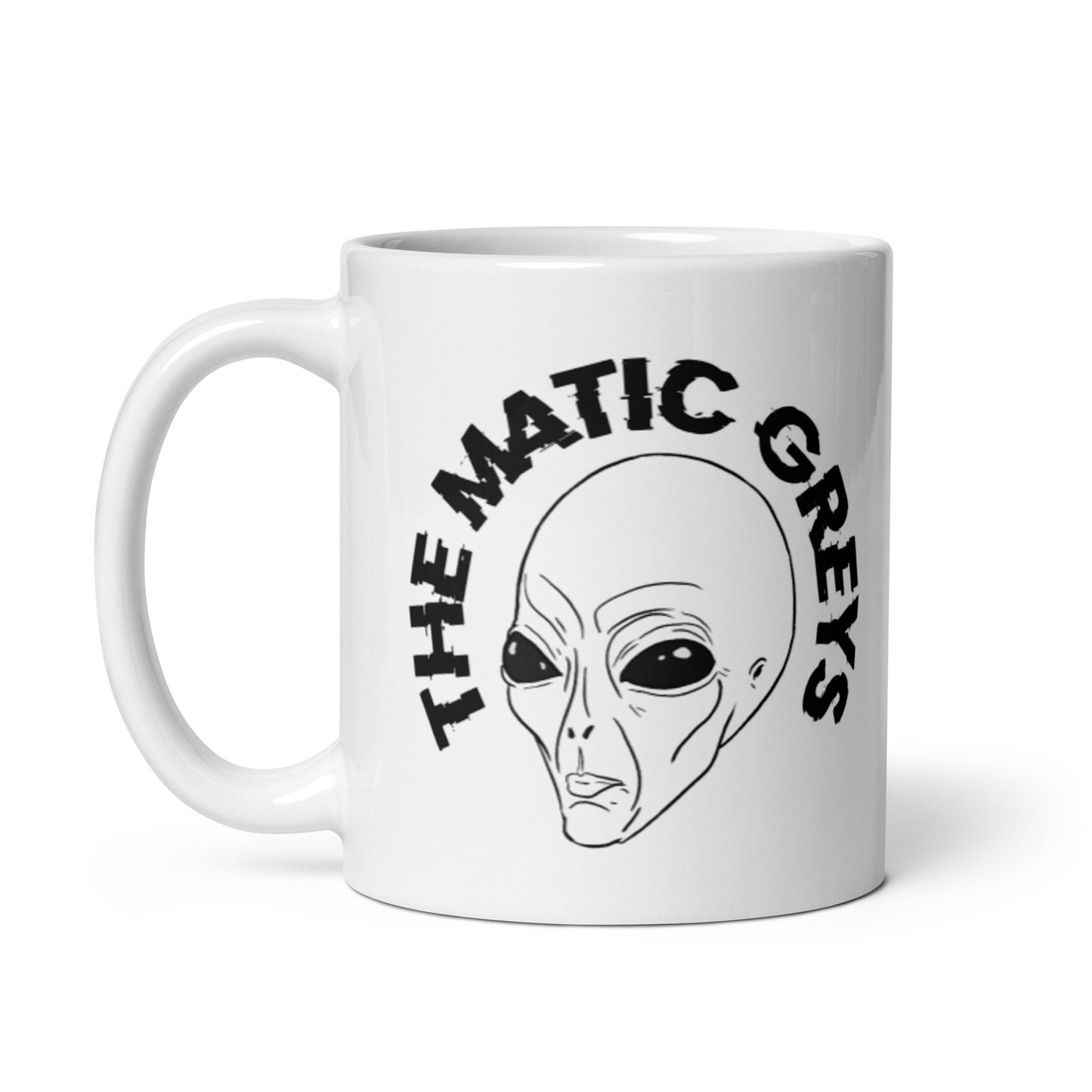 TheMaticGreys Logo White glossy mug