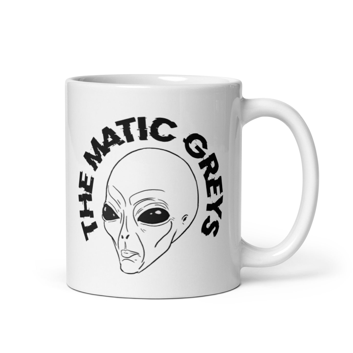 TheMaticGreys Logo White glossy mug