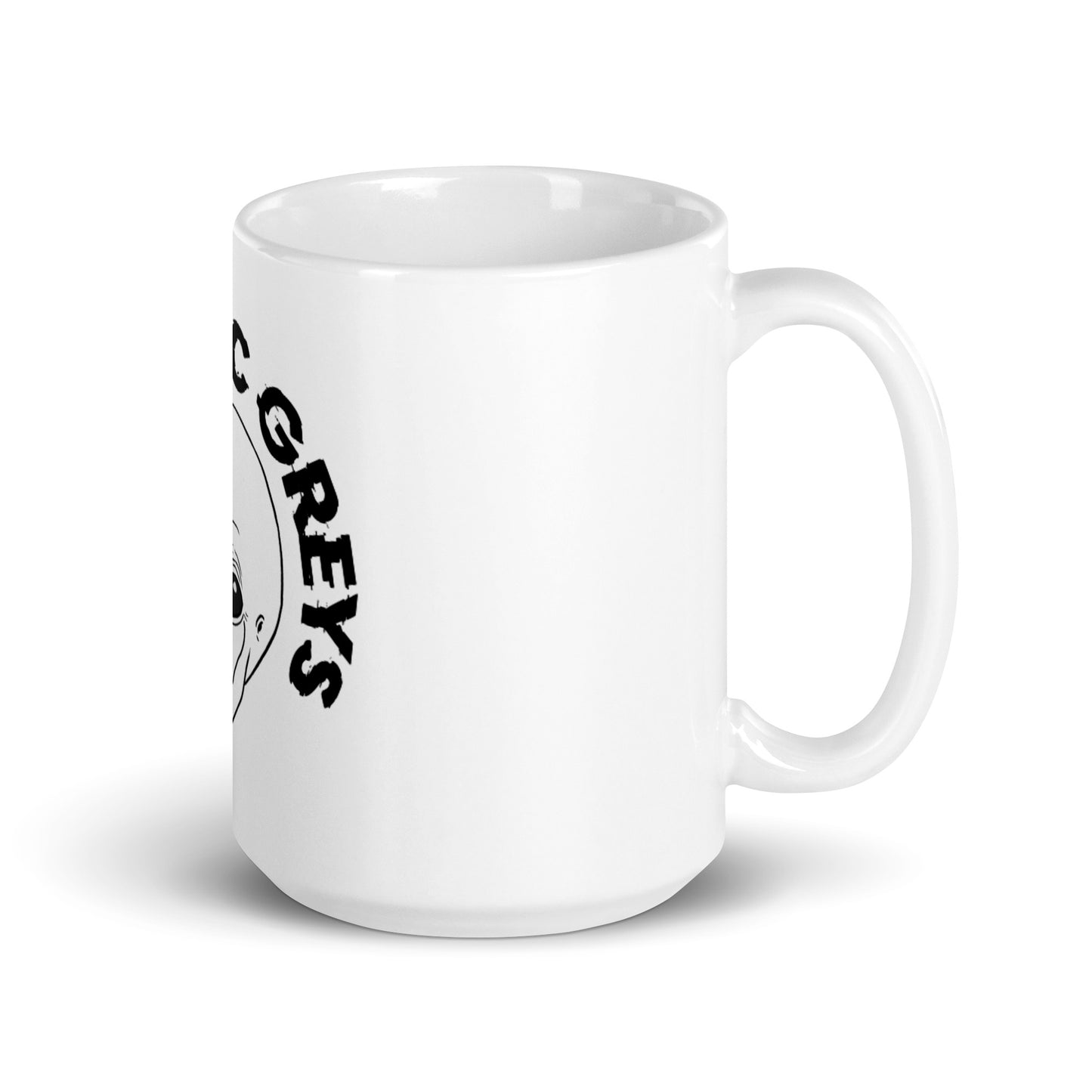 TheMaticGreys Logo White glossy mug