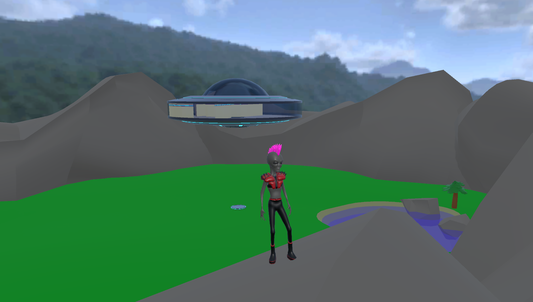 UFO House with Low-Poly Environment #1 .fbx file