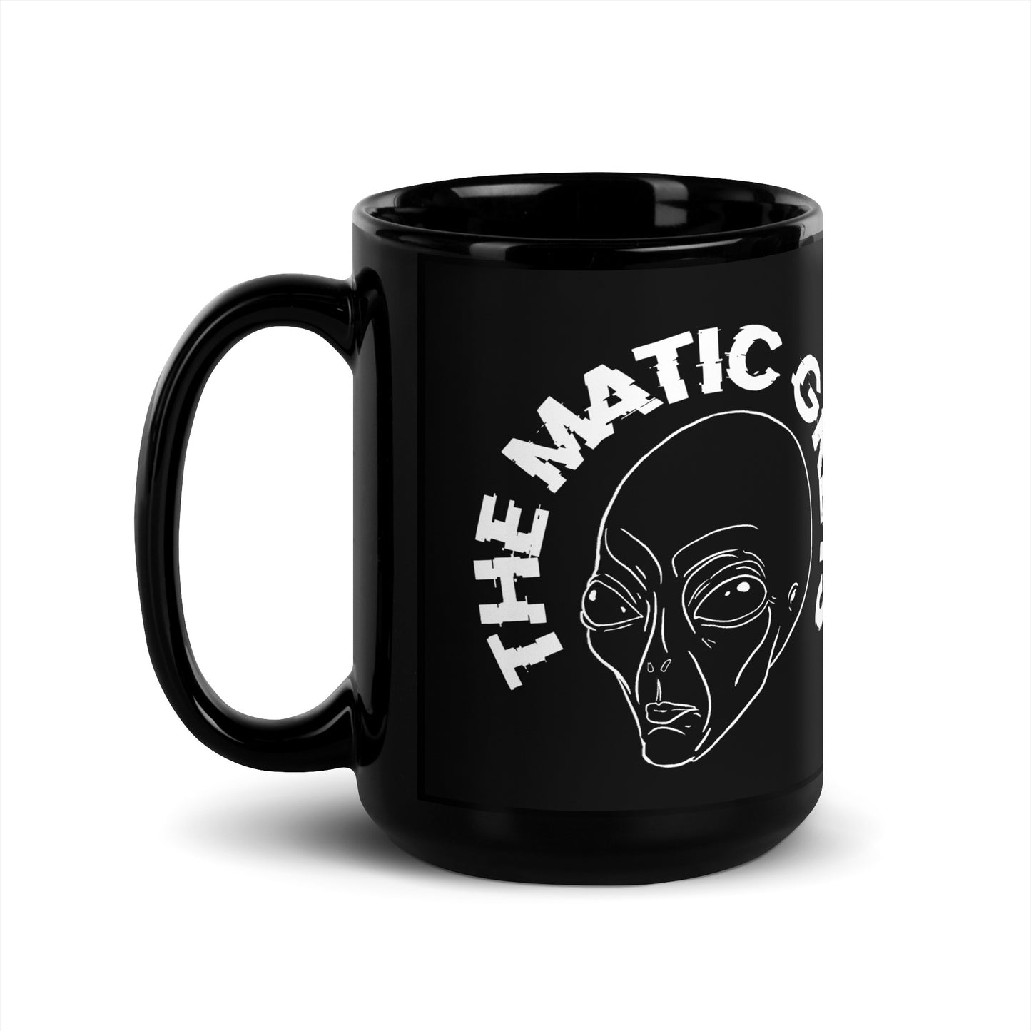 TheMaticGreys Logo Black Glossy Mug